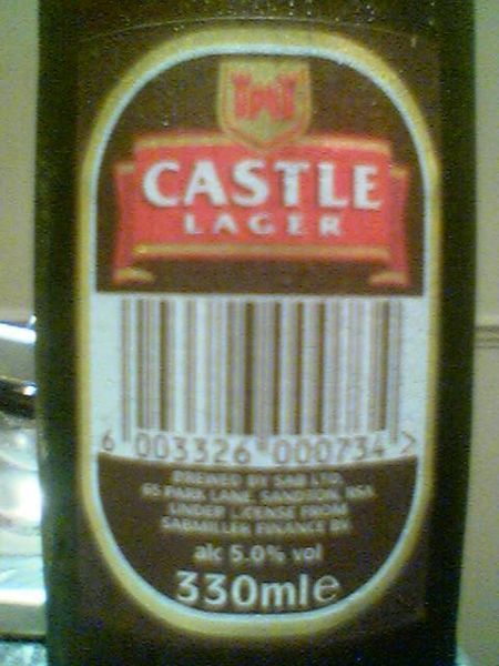 Castle Lager back label