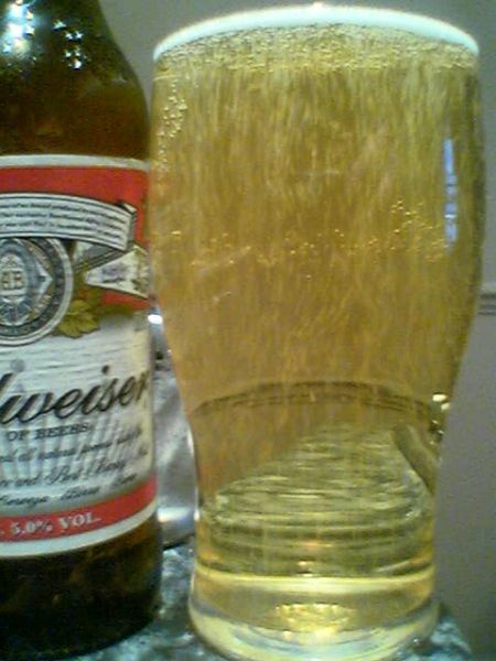 Budweiser poured into a glass