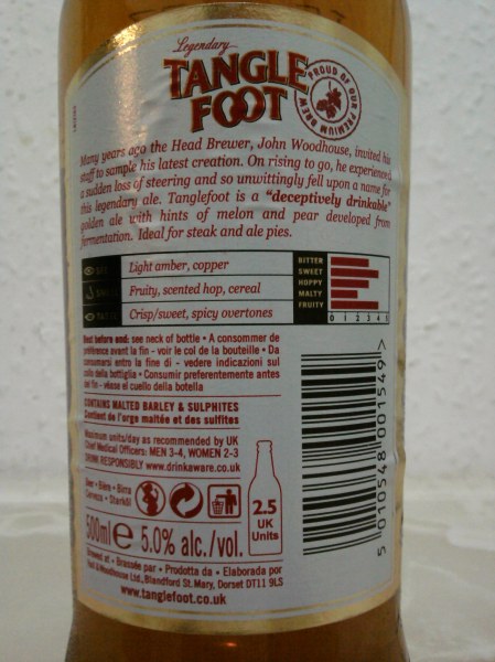 Hall & Woodhouse Badger Tangle Foot back label