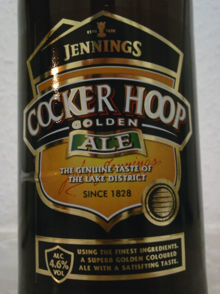 Jennings Cocker Hoop Golden Ale front label