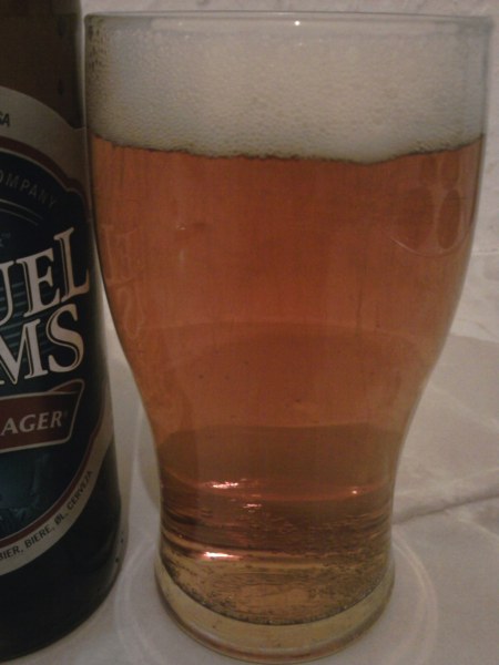 Samuel Adams Boston Lager poured into a glass