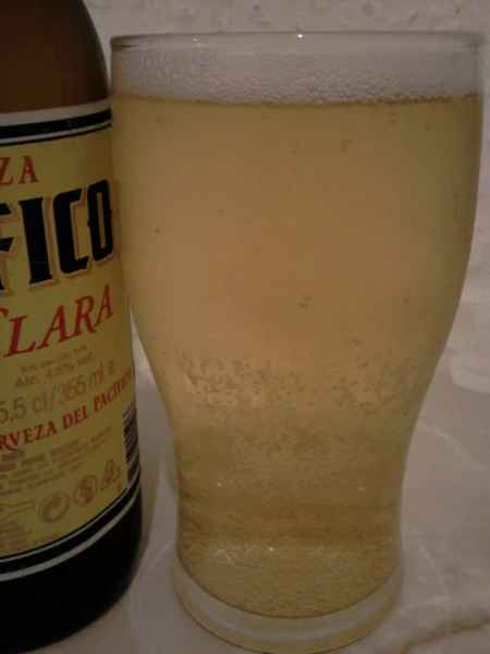 Pacifico Clara poured into a glass